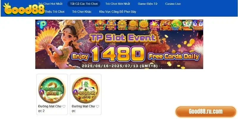 Đường Mạt Chược Good88 - Game Nổ Hũ Đình Đám 1 Đường Mạt Chược Good88 lấy cảm hứng từ game truyền thống của Trung Quốc
