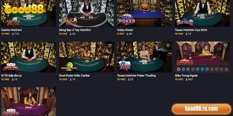 Poker Good88 - Siêu Phẩm Ăn Khách Hiện Nay 1 Poker Good88 là trò chơi đánh bài hấp dẫn